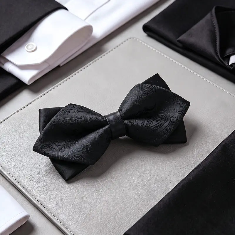 Paisley Double Layer Jacquard Bow Tie