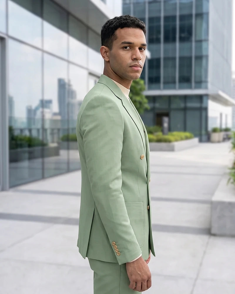 Minimalist Plain Business 2 Piece Suit