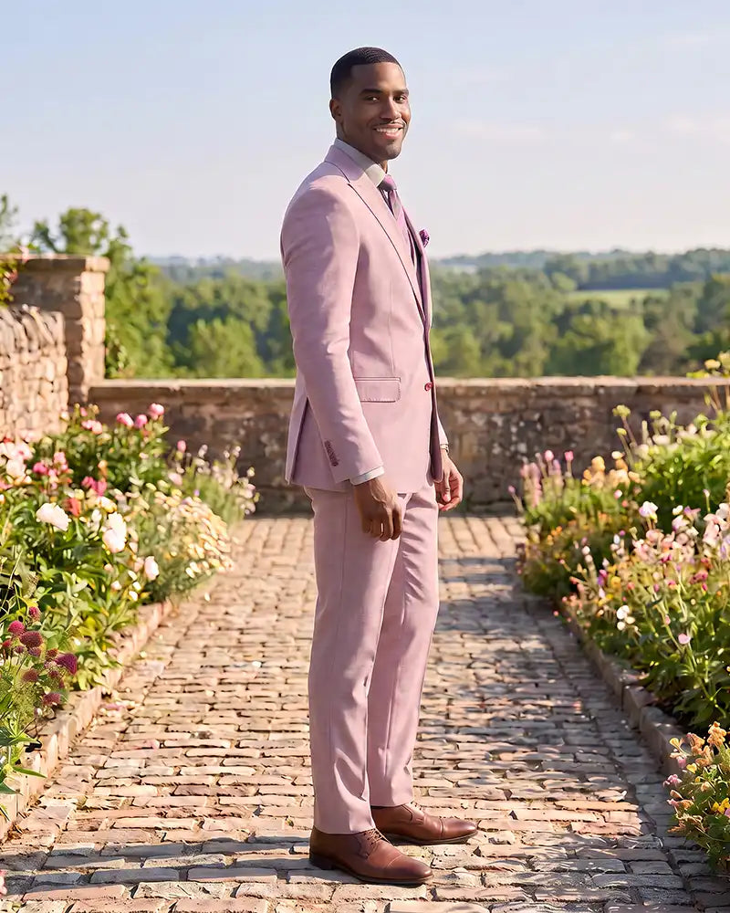 Formal 3 Piece Wedding Suit Slim Fit Outfit for Groomsmen