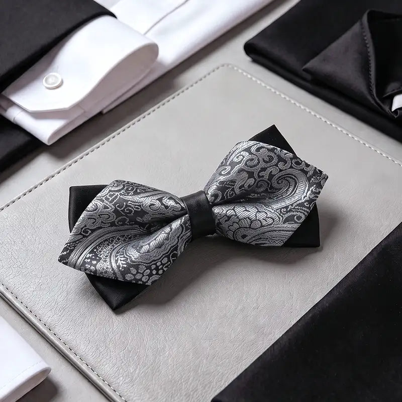 Paisley Double Layer Jacquard Bow Tie