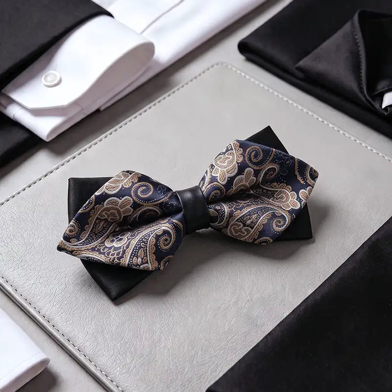 Paisley Double Layer Jacquard Bow Tie