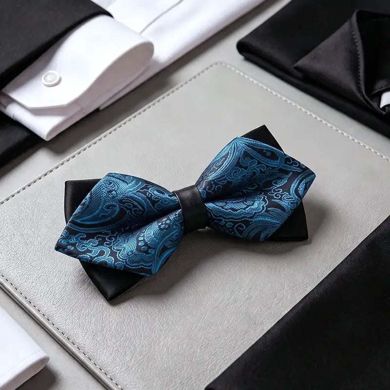 Paisley Double Layer Jacquard Bow Tie