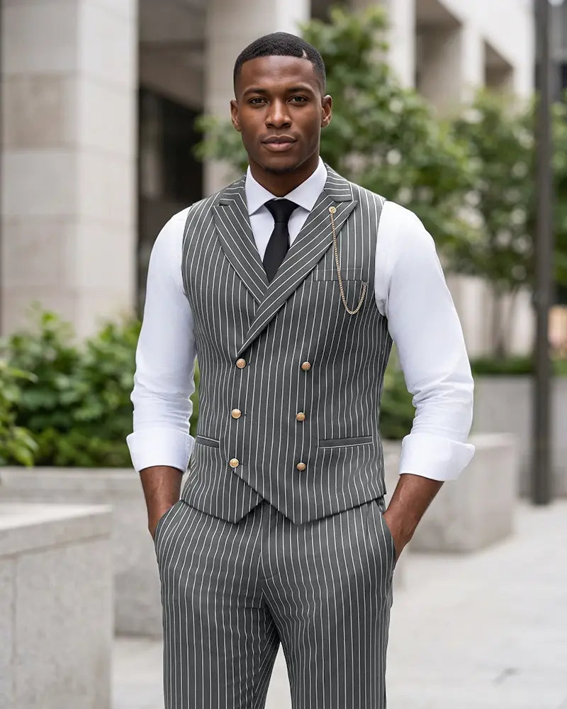 Formal Retro Pinstripe Ensemble