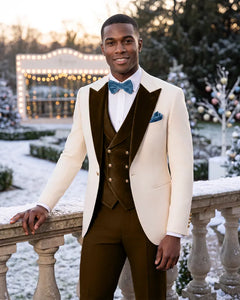 Mens Velvet 3 Piece Formal Wedding Tuxedo