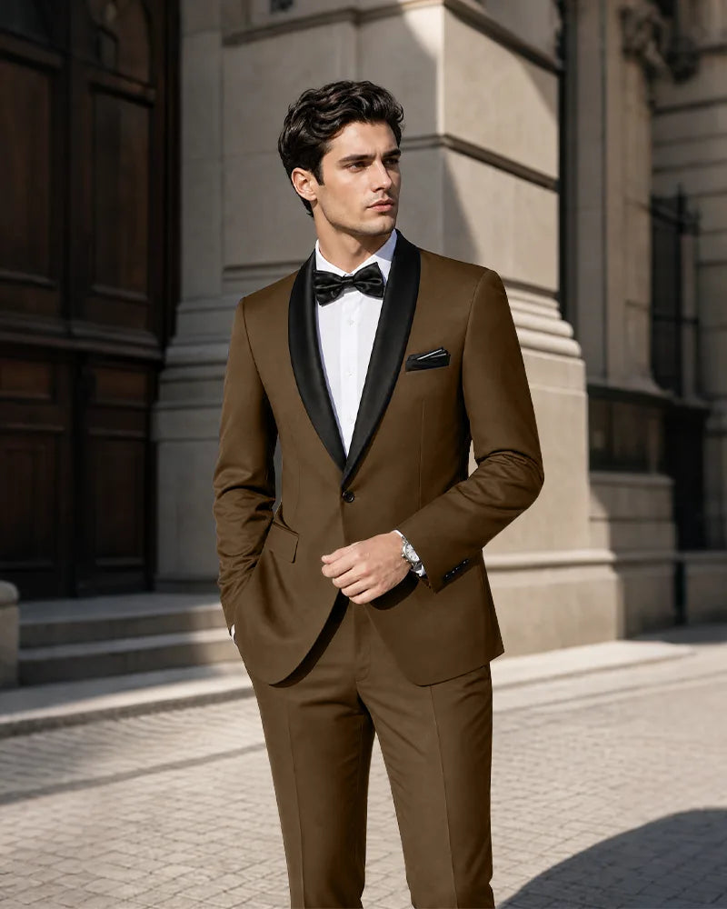 Shawl Lapel Tuxedo 2 Piece Suit