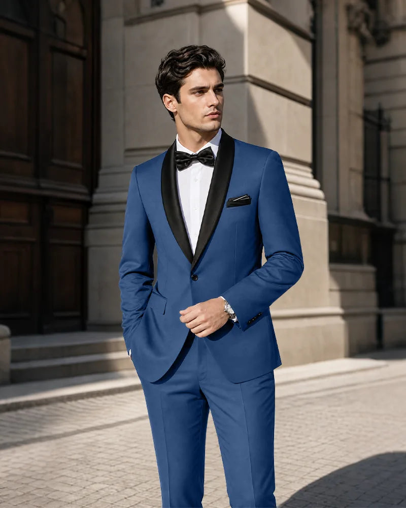 Shawl Lapel Tuxedo 2 Piece Suit