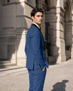 Shawl Lapel Tuxedo 2 Piece Suit-DarkNavy-2