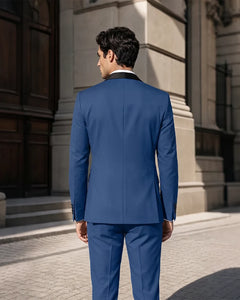 Shawl Lapel Tuxedo 2 Piece Suit-DarkNavy-3