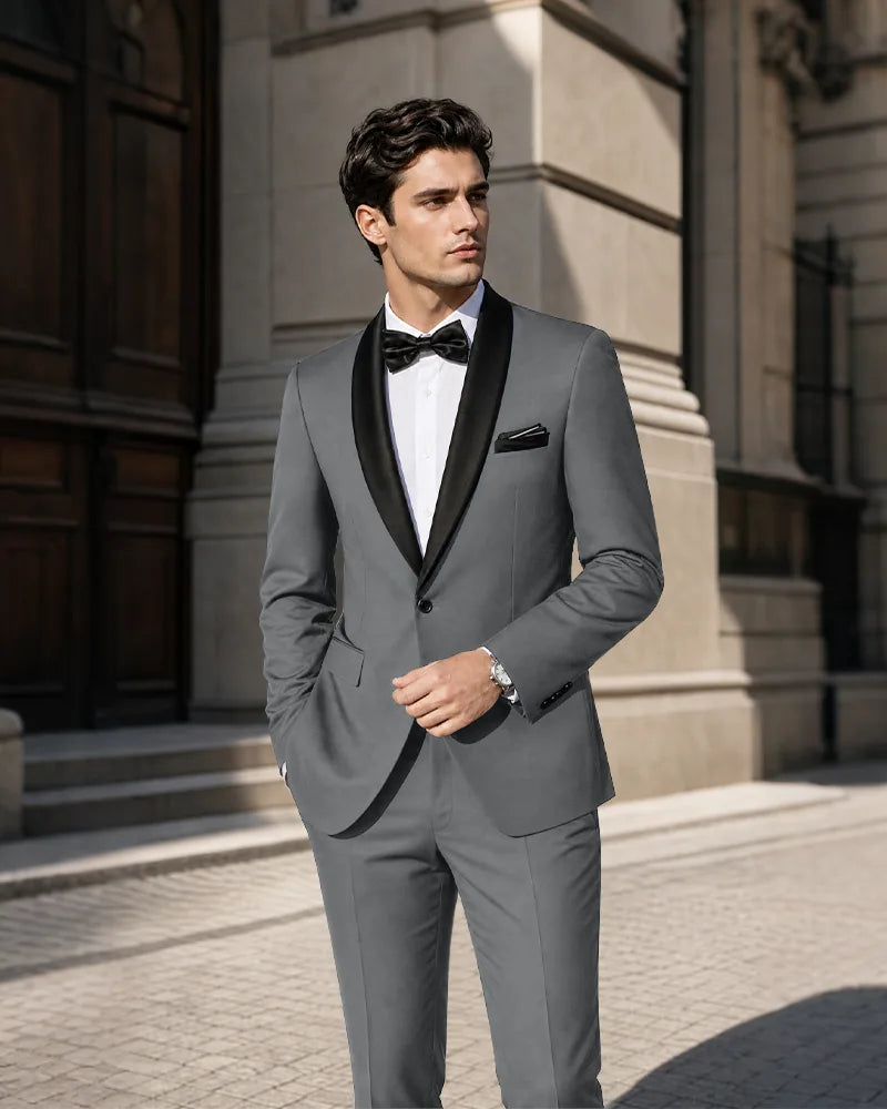 Shawl Lapel Tuxedo 2 Piece Suit