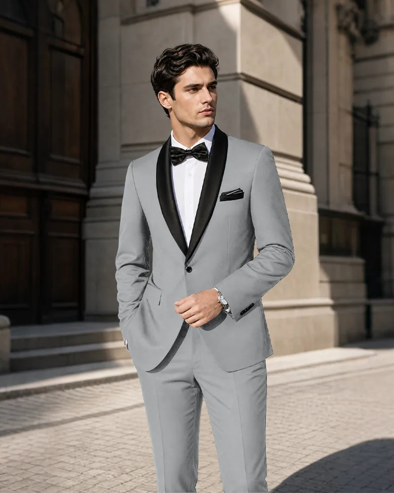 Shawl Lapel Tuxedo 2 Piece Suit