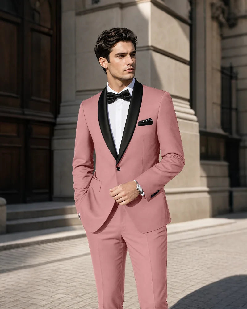 Shawl Lapel Tuxedo 2 Piece Suit