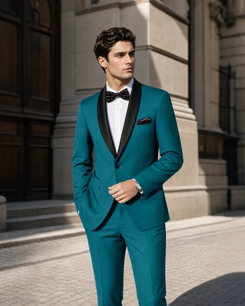 Shawl Lapel Tuxedo 2 Piece Suit