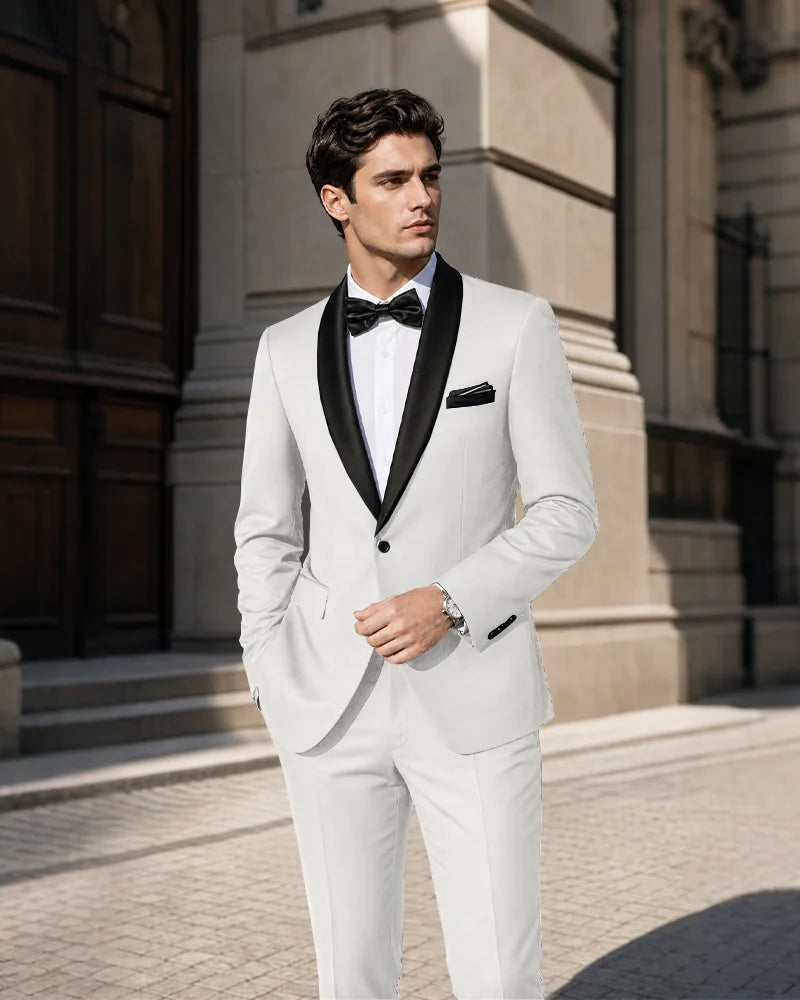 Shawl Lapel Tuxedo 2 Piece Suit