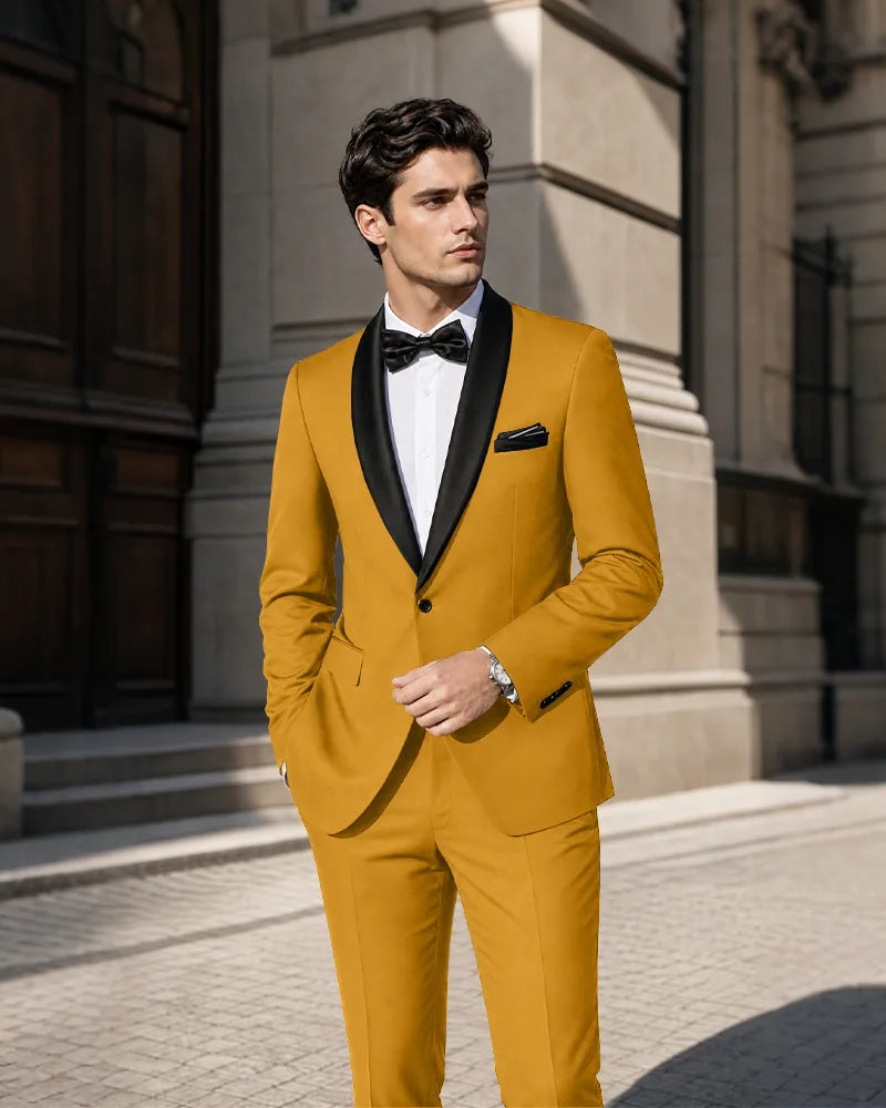 Shawl Lapel Tuxedo 2 Piece Suit