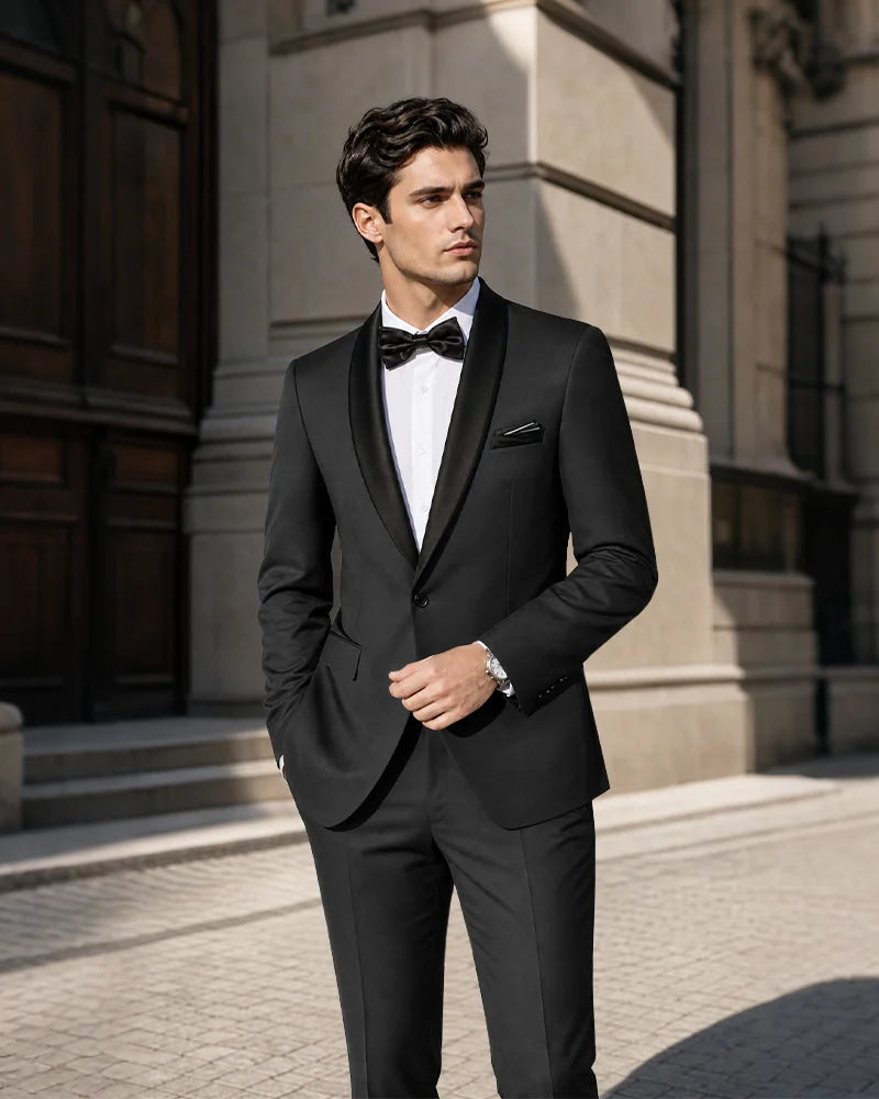Shawl Lapel Tuxedo 2 Piece Suit