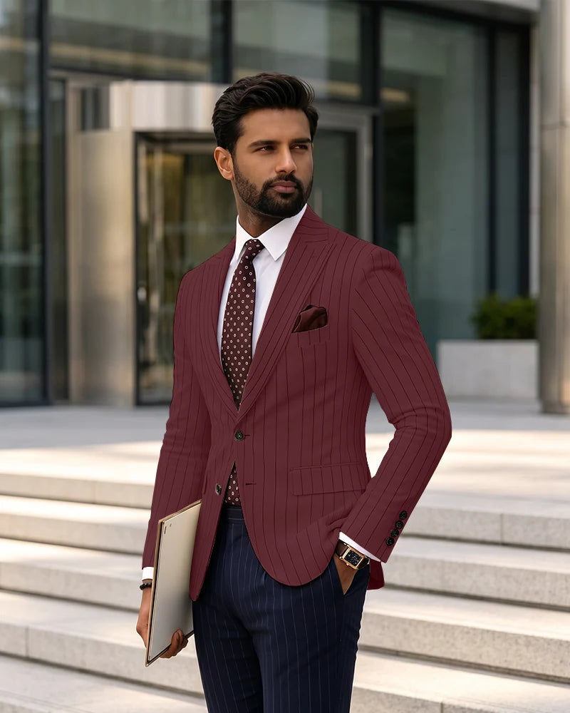 Vintage Vertical Stripe Separates Business Dlazer