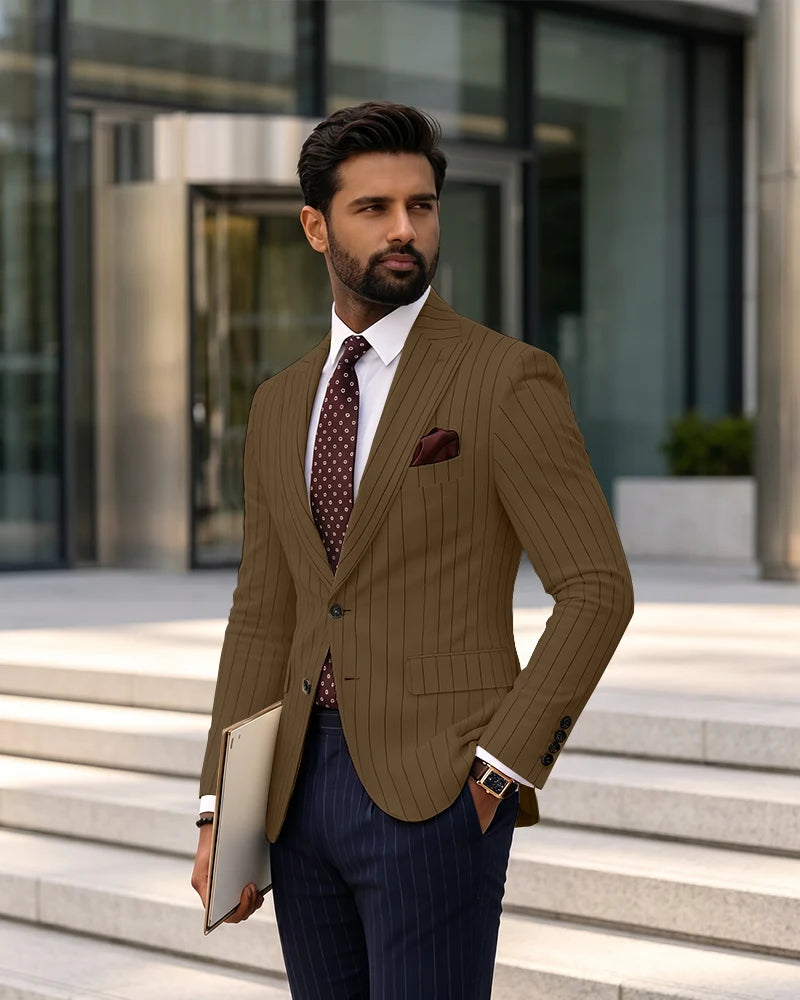 Vintage Vertical Stripe Separates Business Dlazer