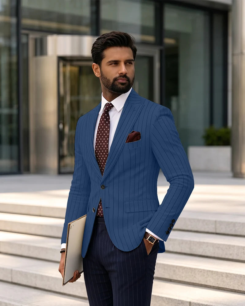 Vintage Vertical Stripe Separates Business Dlazer