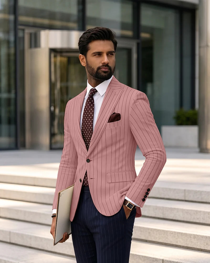 Vintage Vertical Stripe Separates Business Dlazer