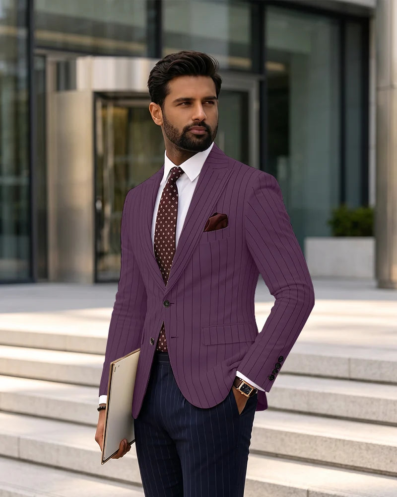 Vintage Vertical Stripe Separates Business Dlazer