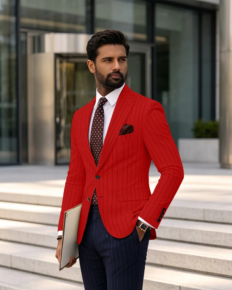Vintage Vertical Stripe Separates Business Dlazer