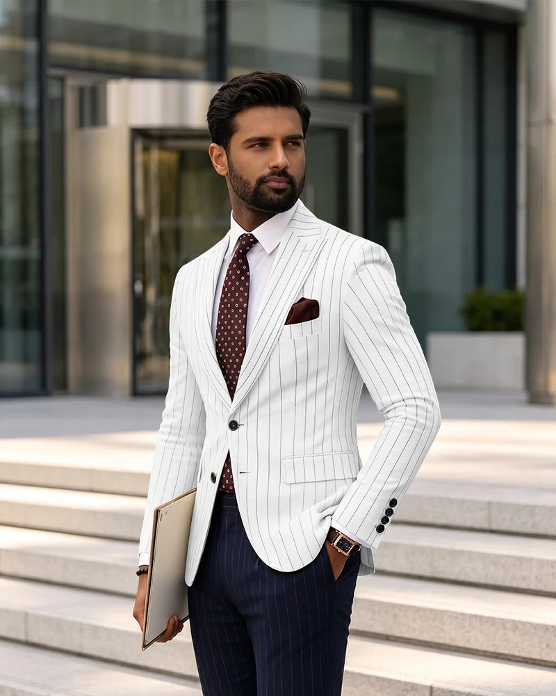 Vintage Vertical Stripe Separates Business Dlazer