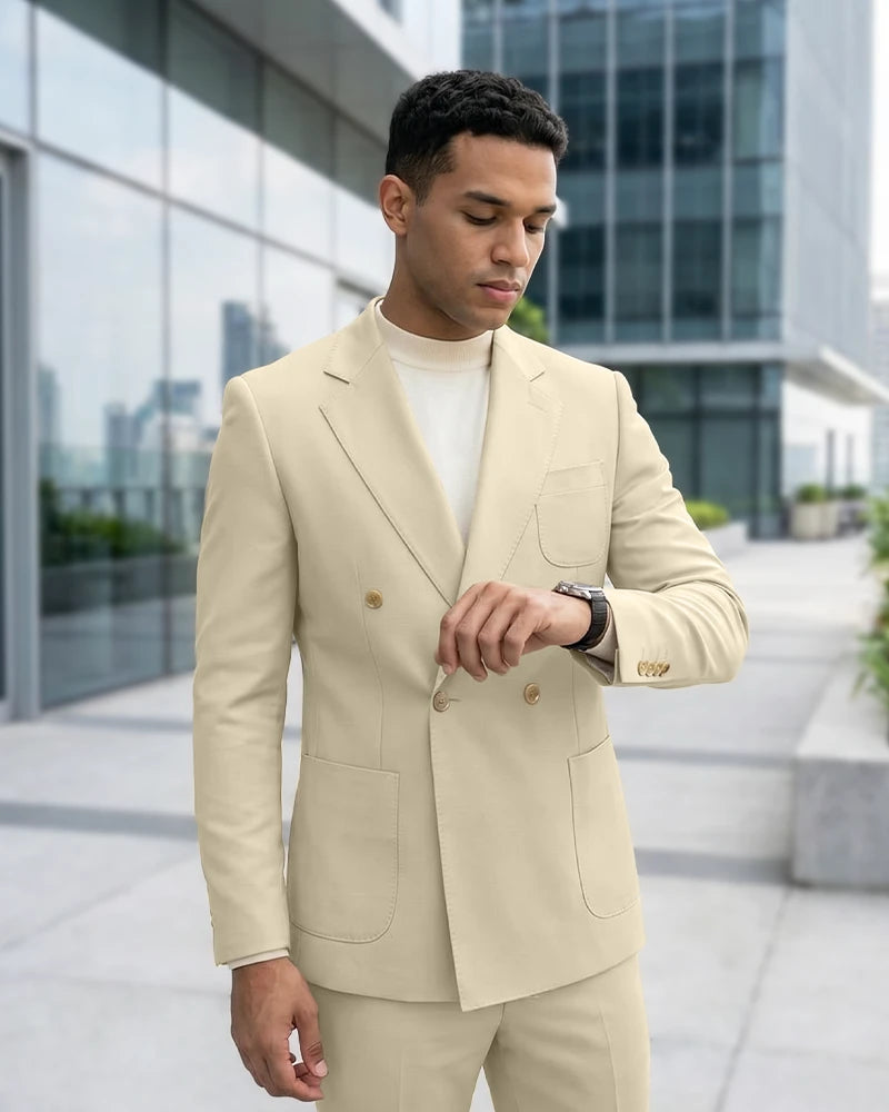 Minimalist Plain Business 2 Piece Suit