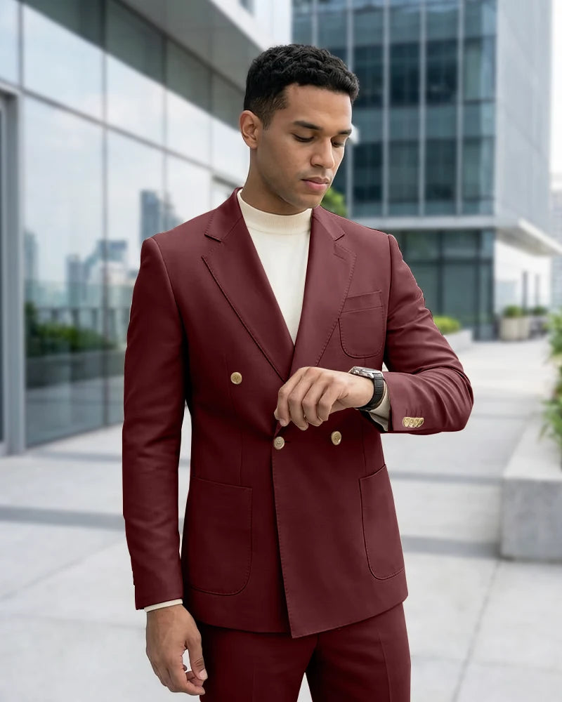 Minimalist Plain Business 2 Piece Suit