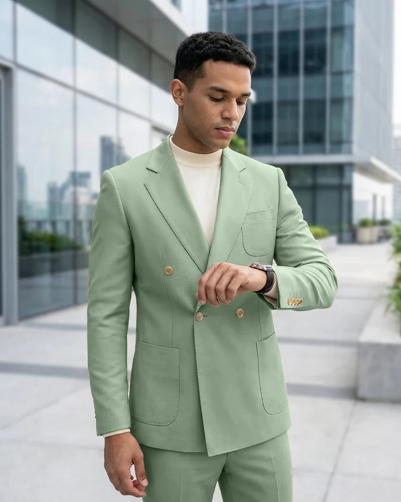 Minimalist Plain Business 2 Piece Suit