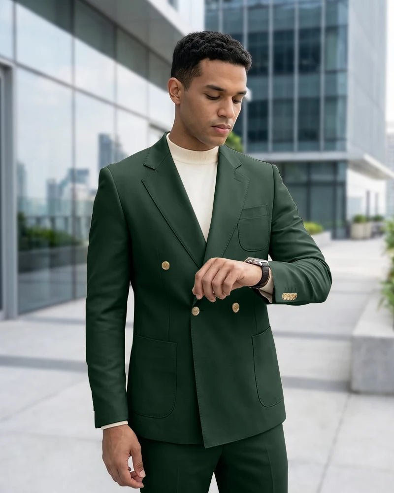 Minimalist Plain Business 2 Piece Suit