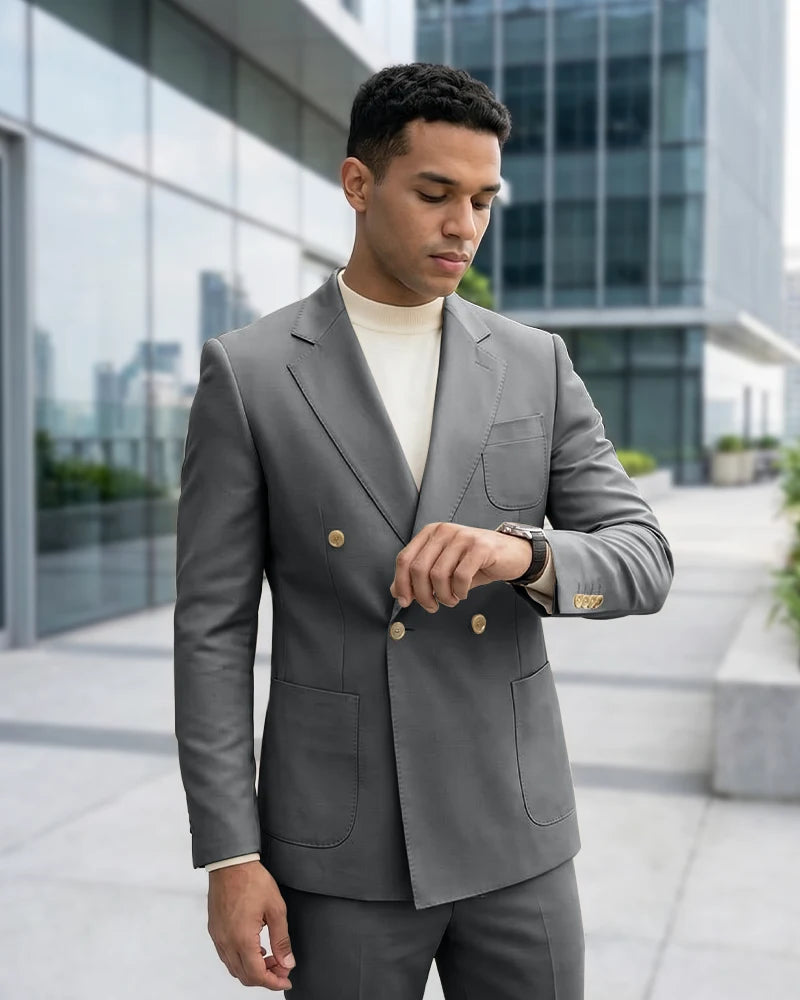 Minimalist Plain Business 2 Piece Suit