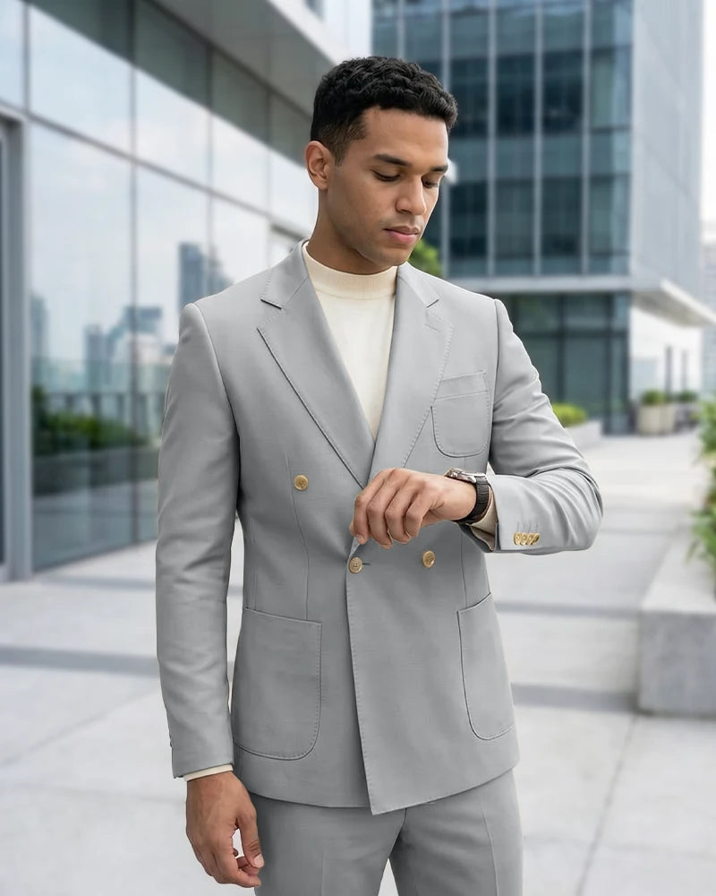Minimalist Plain Business 2 Piece Suit