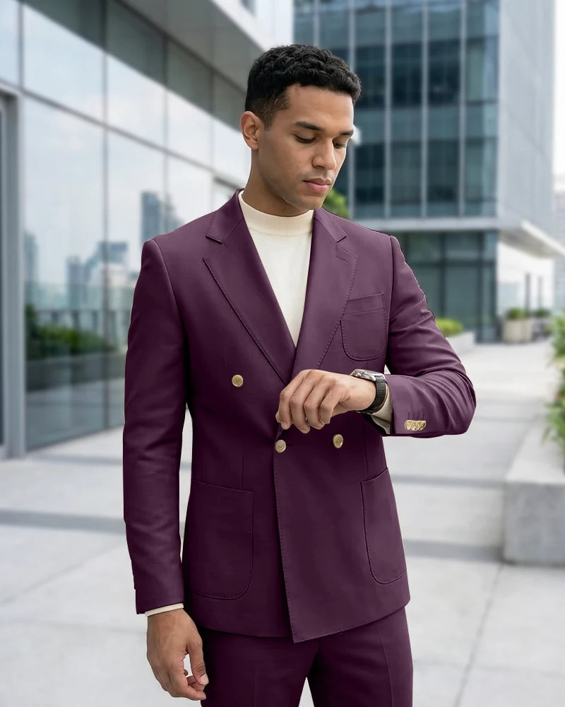 Minimalist Plain Business 2 Piece Suit