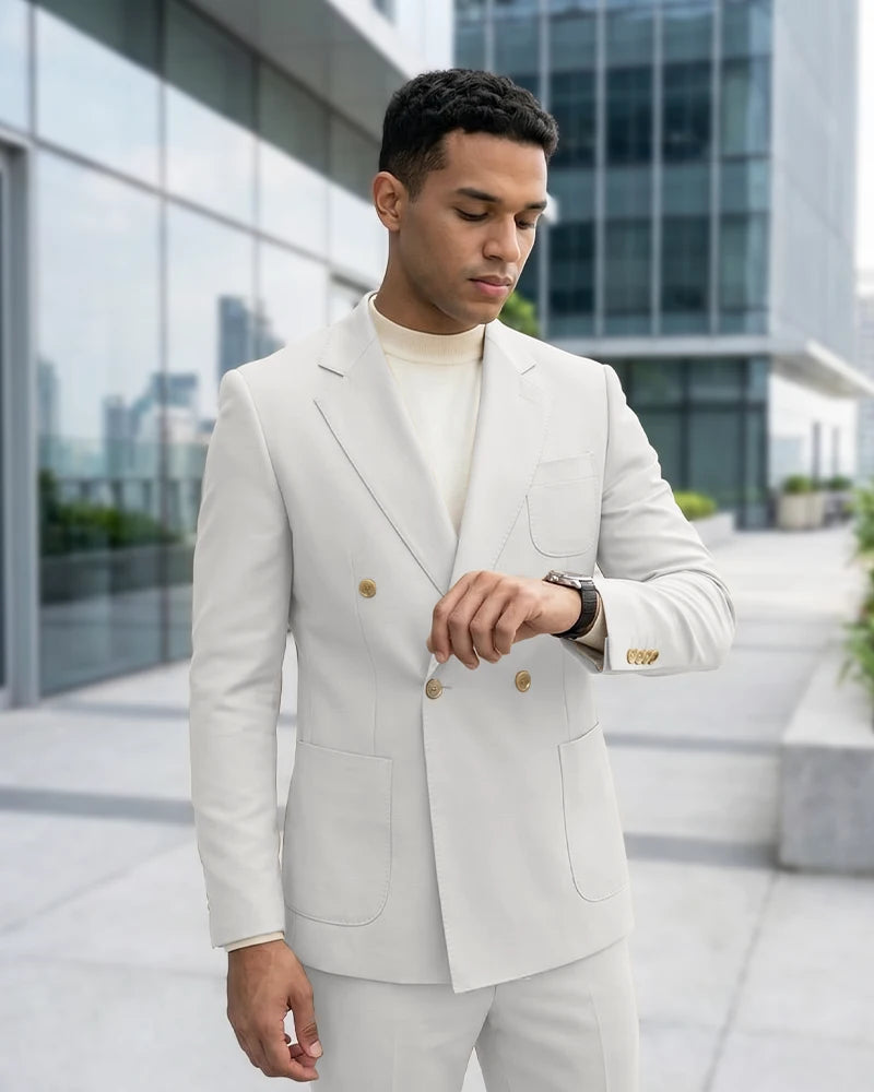 Minimalist Plain Business 2 Piece Suit