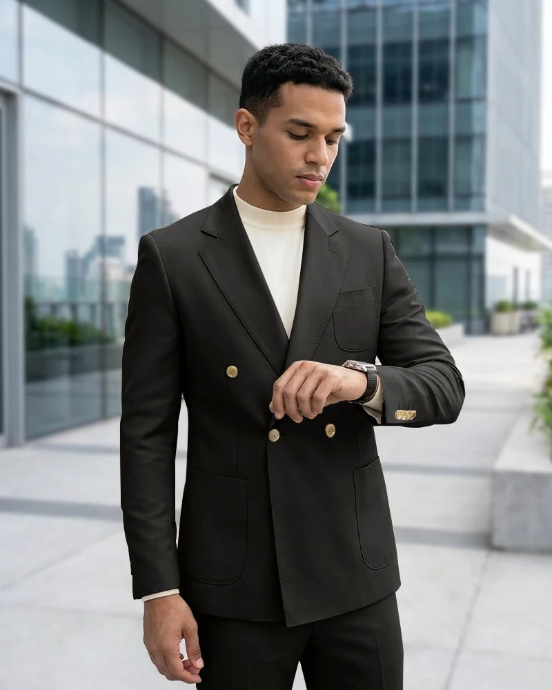 Minimalist Plain Business 2 Piece Suit