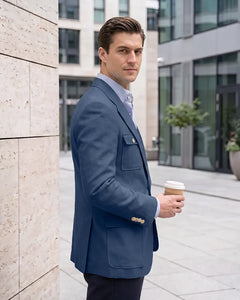 Multi Cargo Pocket Single Breasted Blazer-DarkNavy-2
