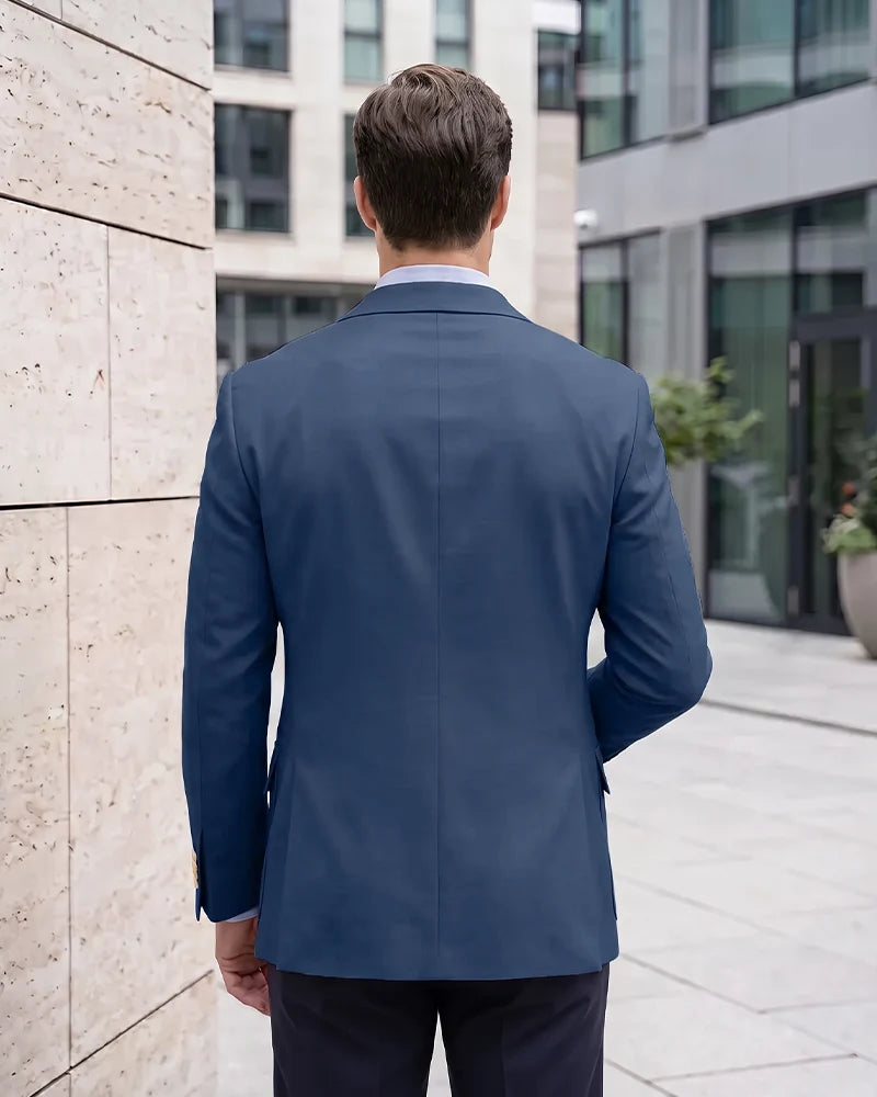 Multi Cargo Pocket Single Breasted Blazer-DarkNavy-3