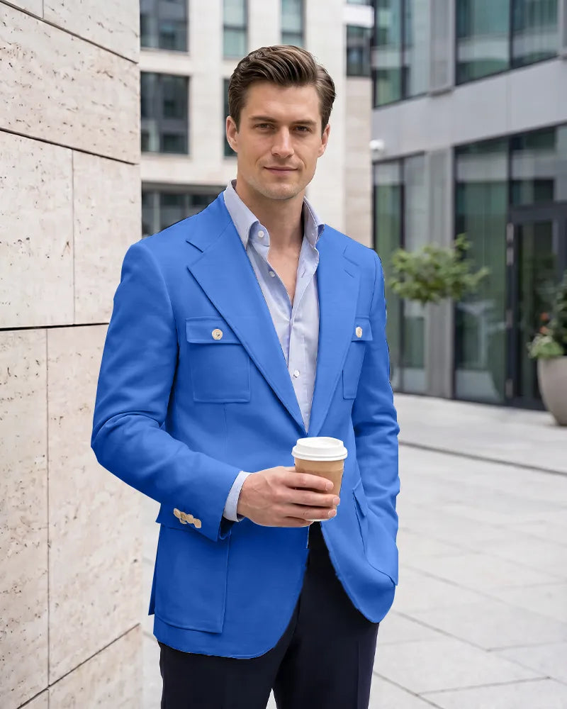 Multi Cargo Pocket Single Breasted Blazer
