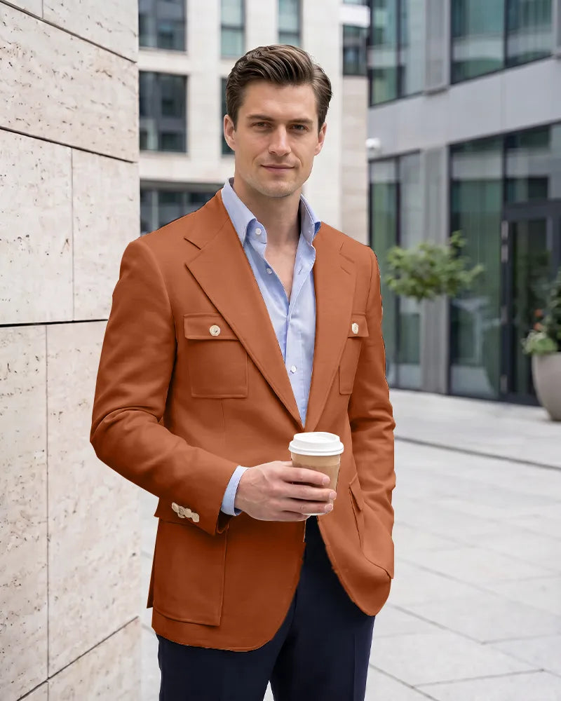 Multi Cargo Pocket Single Breasted Blazer