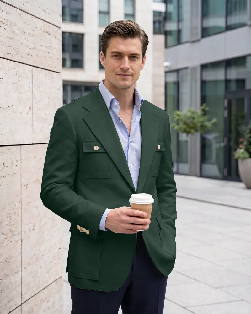 Multi Cargo Pocket Single Breasted Blazer