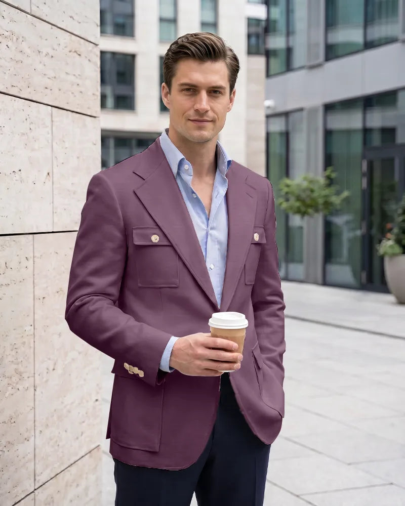 Multi Cargo Pocket Single Breasted Blazer