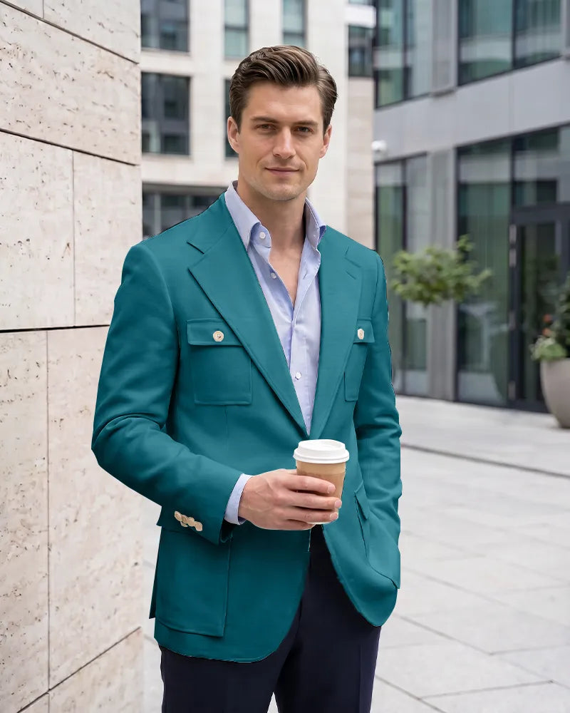 Multi Cargo Pocket Single Breasted Blazer