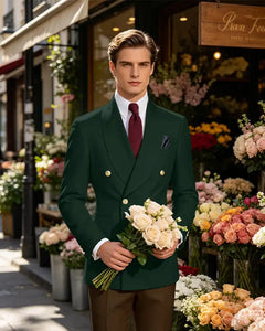Vintage British Gentleman Tailored Occasion Blazer -Green -1
