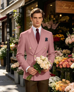 Vintage British Gentleman Tailored Occasion Blazer -Pink -1

