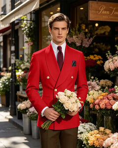 Vintage British Gentleman Tailored Occasion Blazer -Red -1
