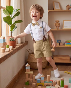 Toddler Suspender Shorts Formal Suit Set