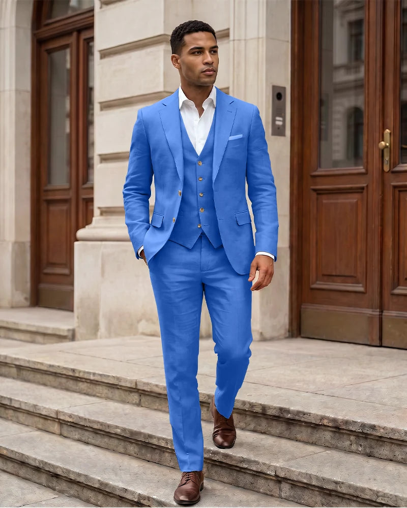 Notch Lapel 2 Button Men 3 Piece Suit