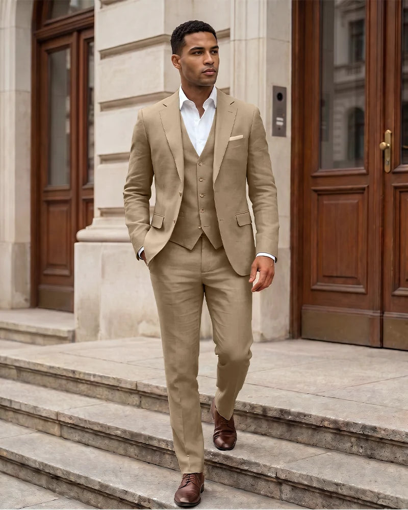Notch Lapel 2 Button Men 3 Piece Suit