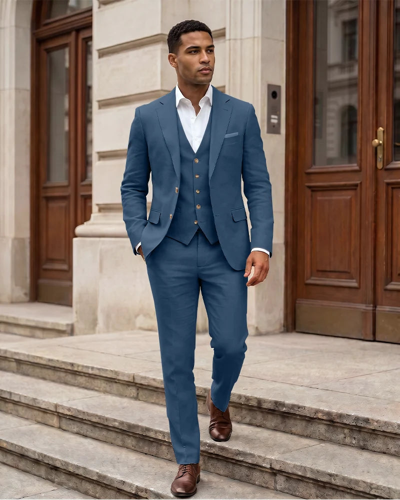 Notch Lapel 2 Button Men 3 Piece Suit