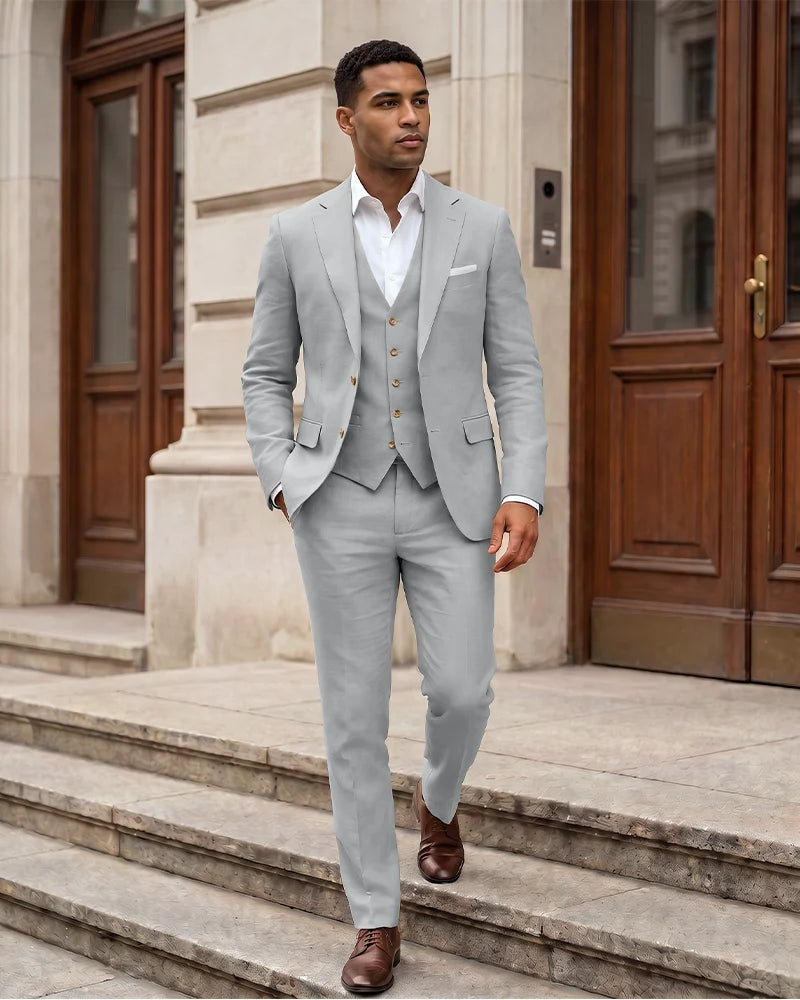 Notch Lapel 2 Button Men 3 Piece Suit